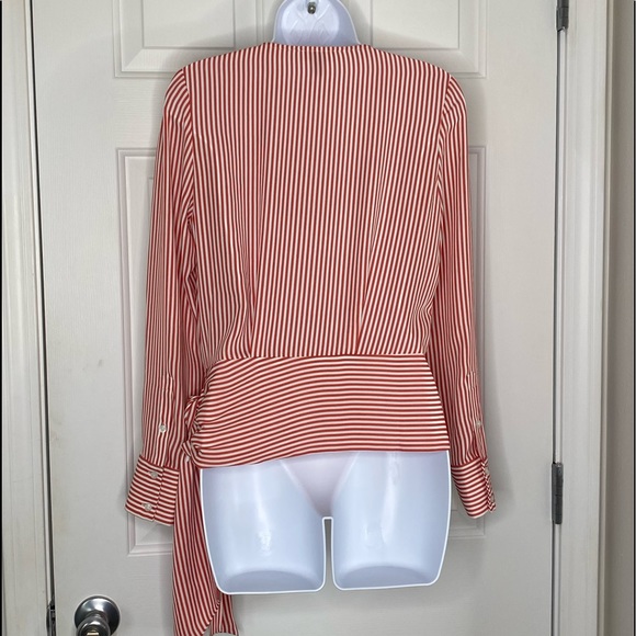 Chelsea28 red and white striped wrap top size XS - Picture 2 of 4